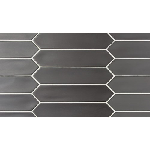 Equipe Lanse Настенная керамическая плитка Black 5x25 глазурованный матовый