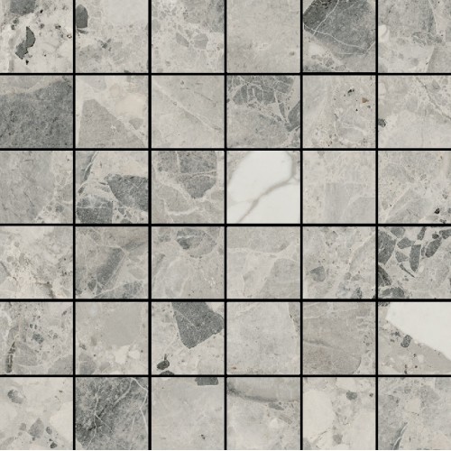 Italon Керамический гранит Continuum Мозаика Stone Grey 30x30 натуральный
